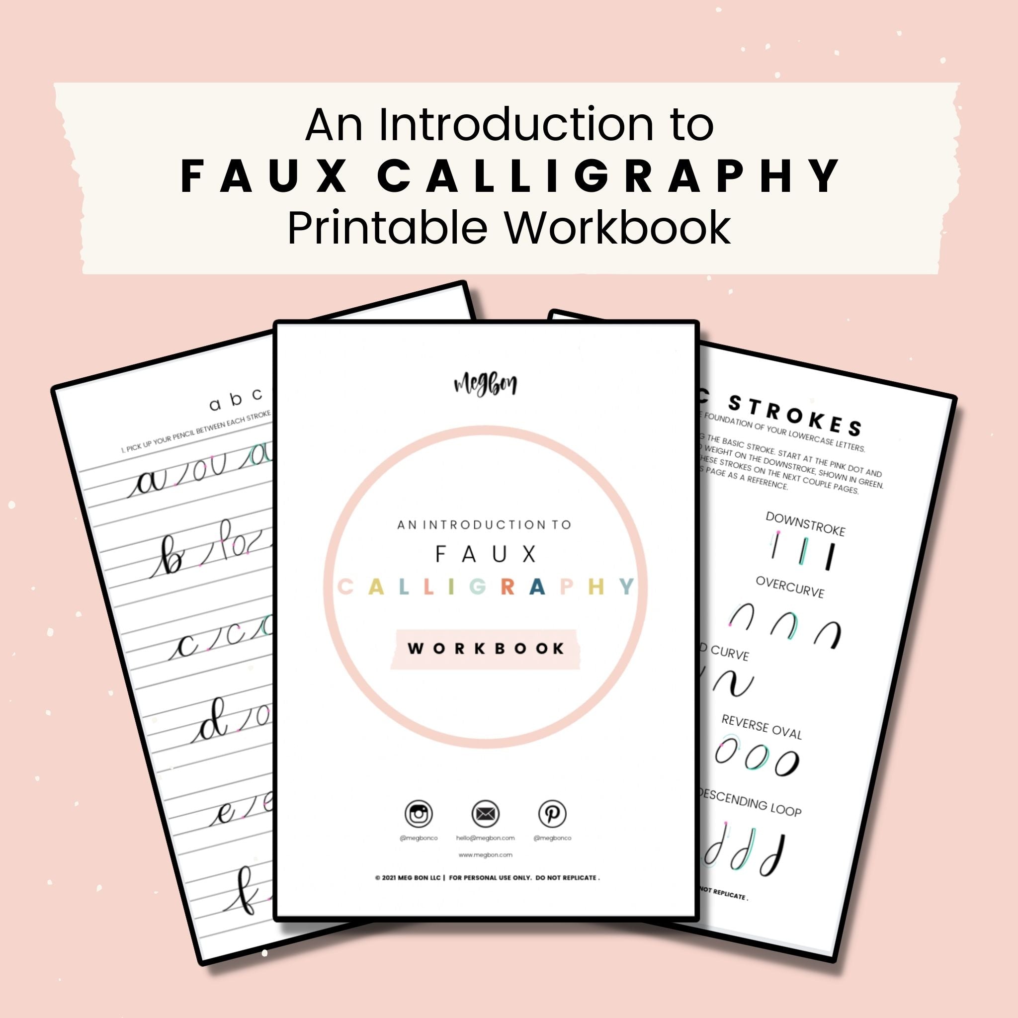 Faux Calligraphy Practice Workbook